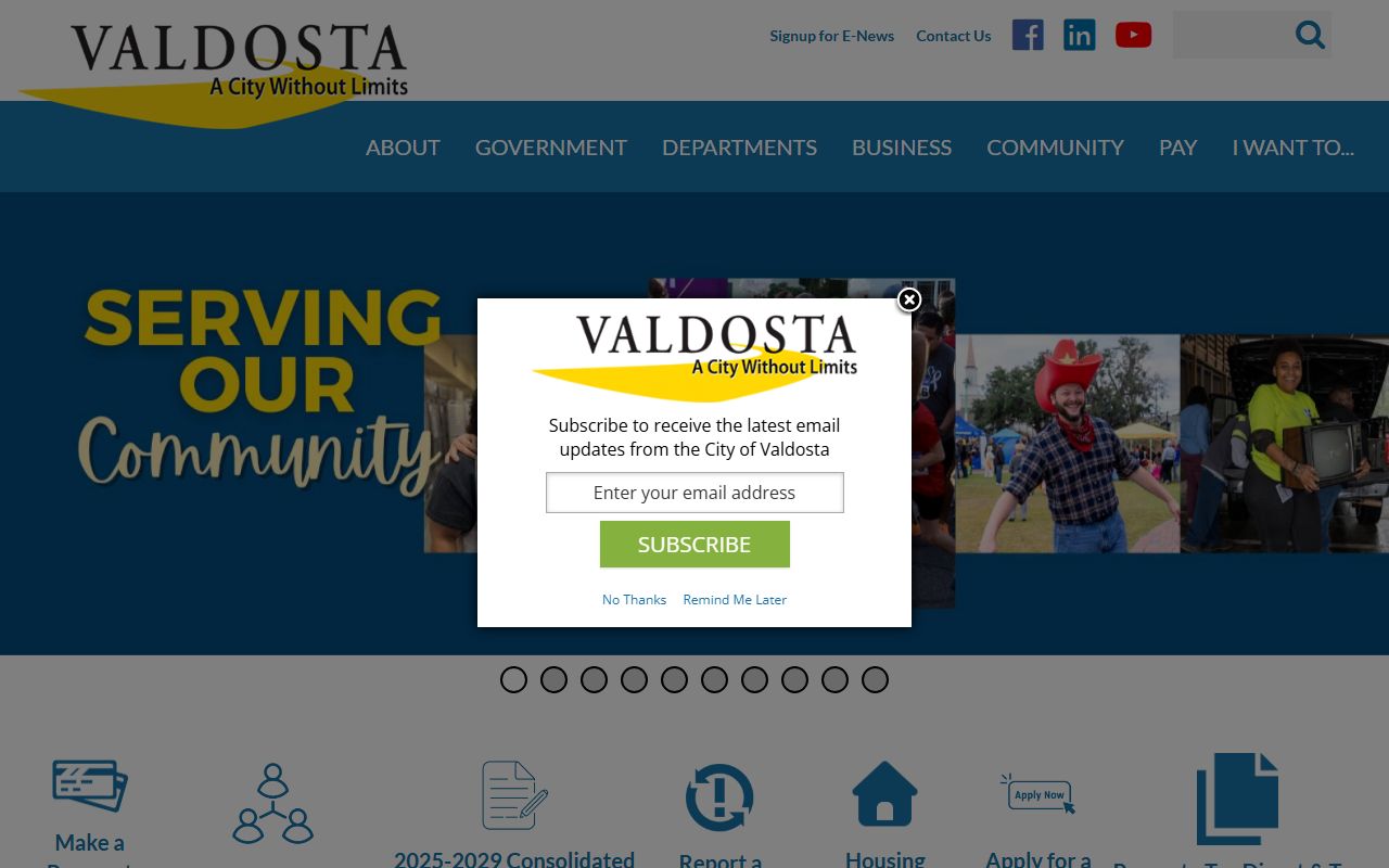 Valdosta city information and county seat of Lowndes County