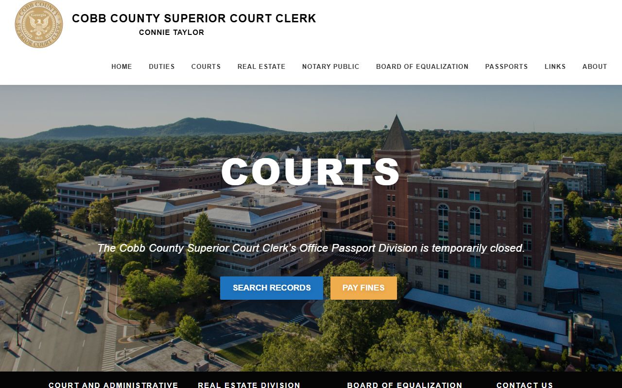 Cobb County Superior Court Clerk portal dissolution of marriage records