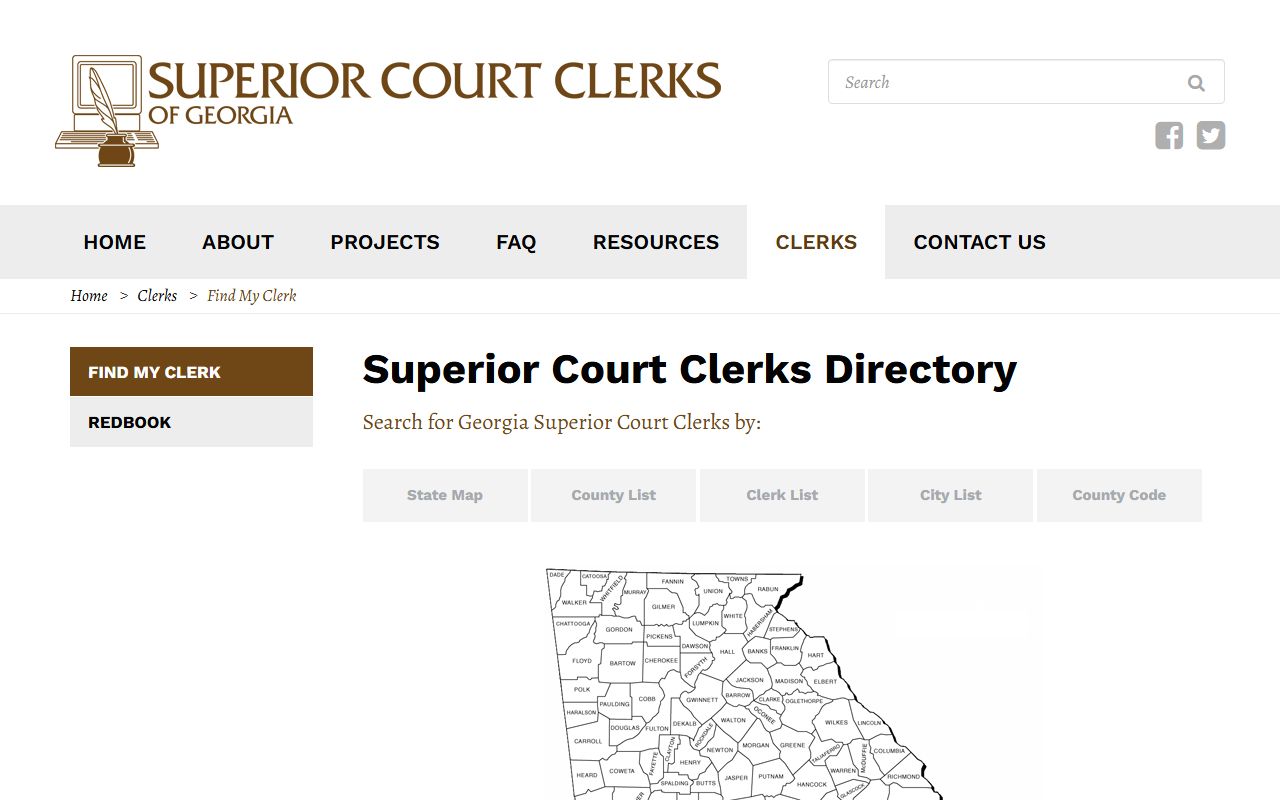 Find My Clerk directory on gaclerks.org for locating Georgia county Superior Court clerks